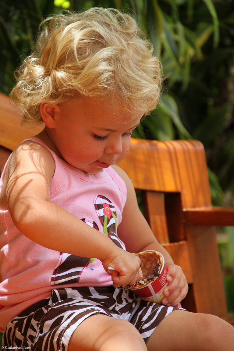 Katie and the ice cream cone, 12:53 PM.
