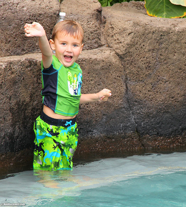Ryan in the pool, 2:37 PM.