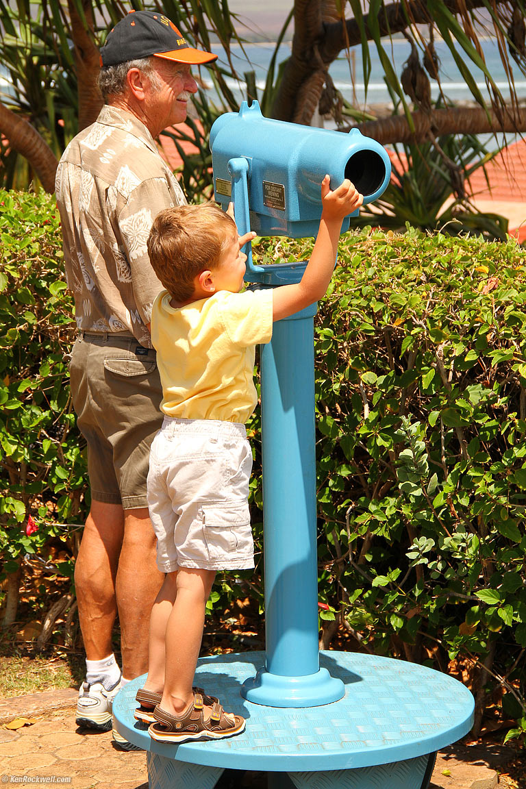 Ryan, Pops and the telescope, 2:02 PM. 