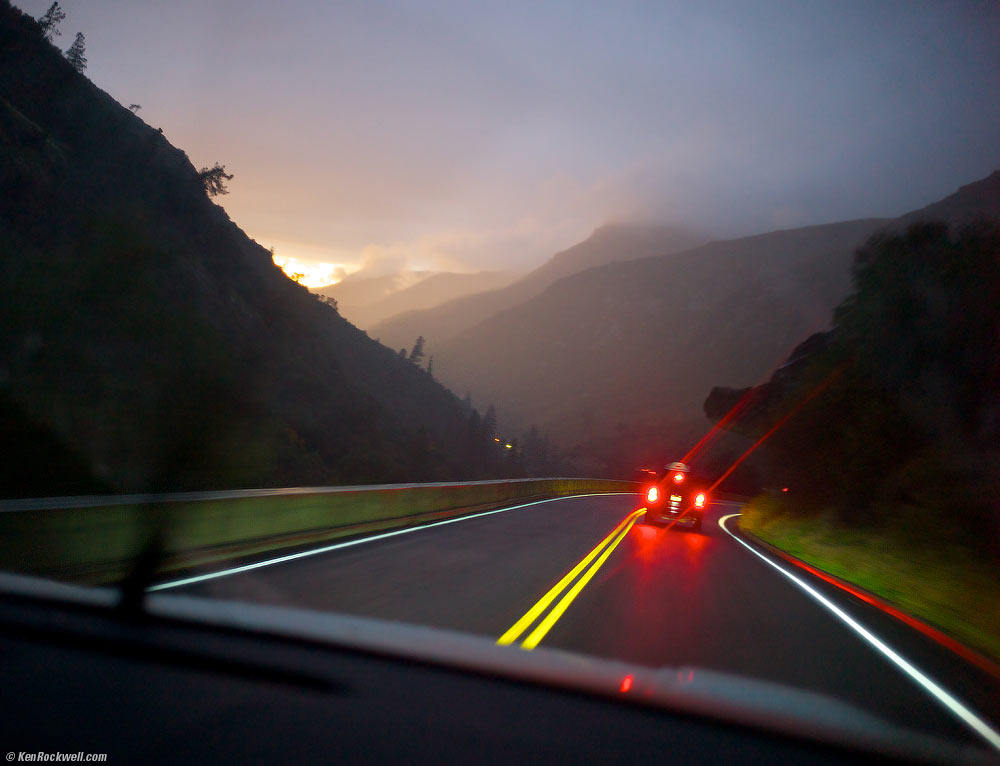 The Dark, Wet Ride Out, 4:59 PM.