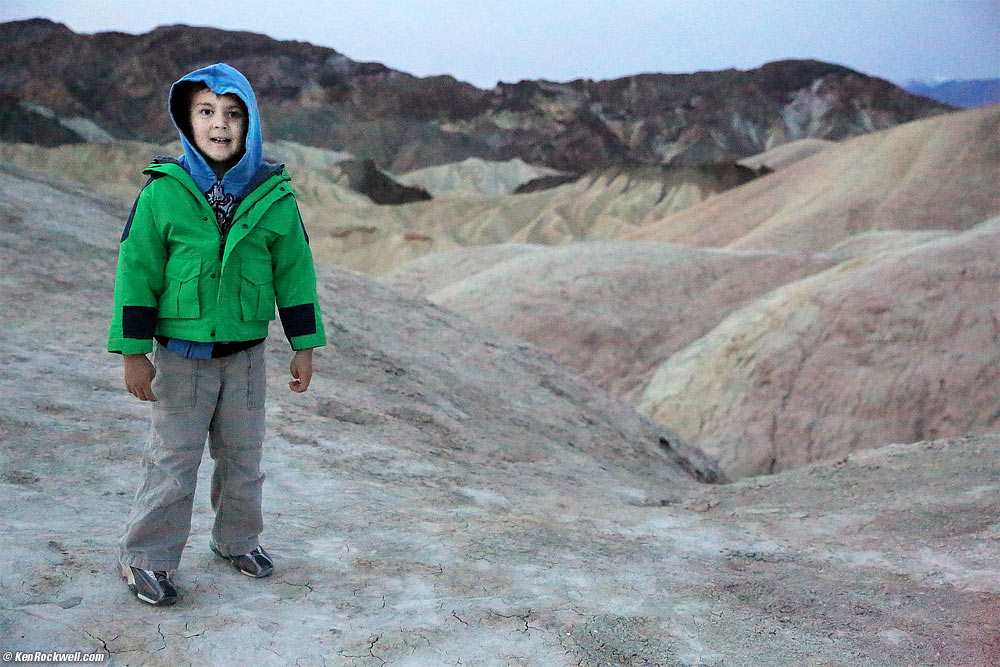 Ryan at Zabriskie Point, Death Valley, California 6:25 AM