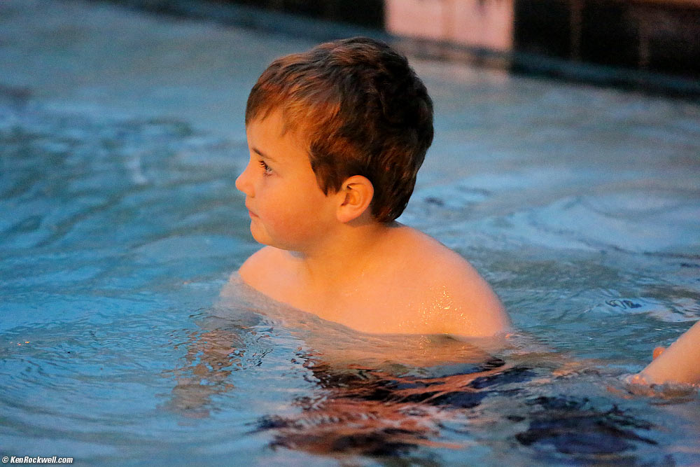 Ryan in the warm spring-fed pool, Furnace Creek Ranch, Death Valley, California 5:31 PM