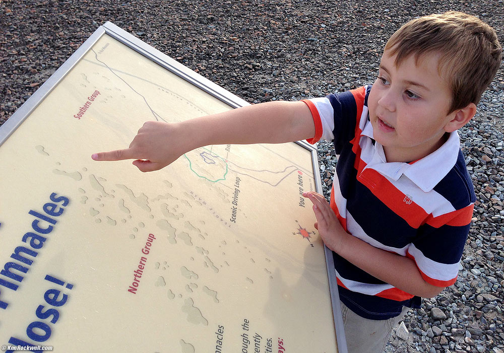 "This way to the Pinnacles, Dad!" Trona, California 4:25 PM