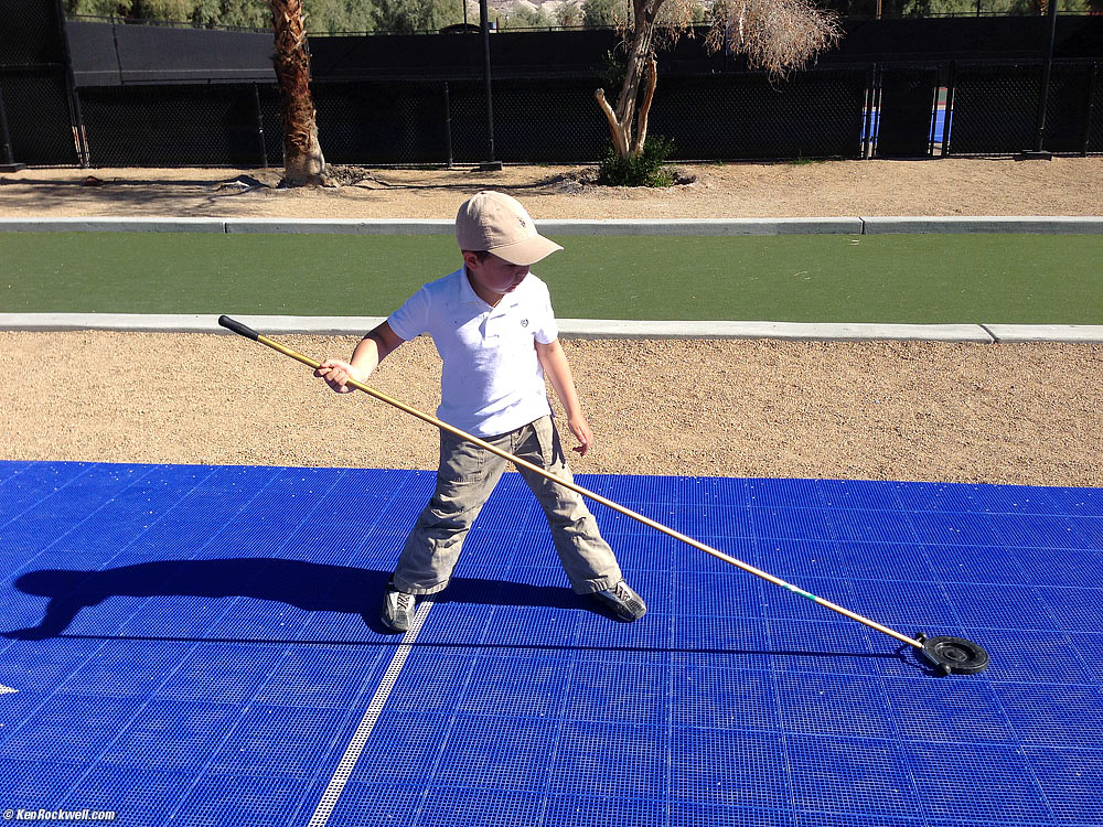 Ryan playing shuffleboard, Furnace Creek Resort, Death Valley, California 12:27 PM