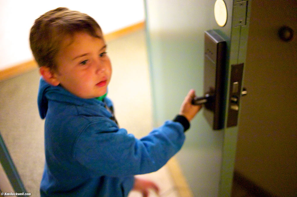 Ryan heading out for dinner, Furnace Creek Ranch, Death Valley, California 7:09 PM