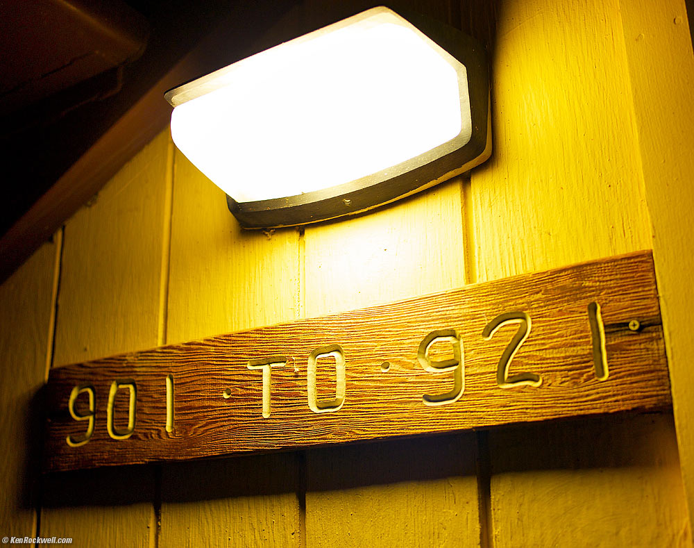 Rooms 901 to 921, Furnace Creek Ranch, Death Valley, California 9:10 PM.