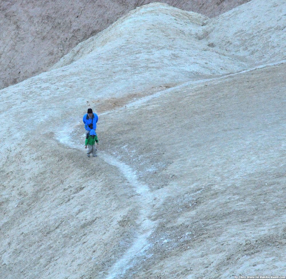 Dada and Ryan hiking at Zabriskie Point, Death Valley, California 6:49 AM.