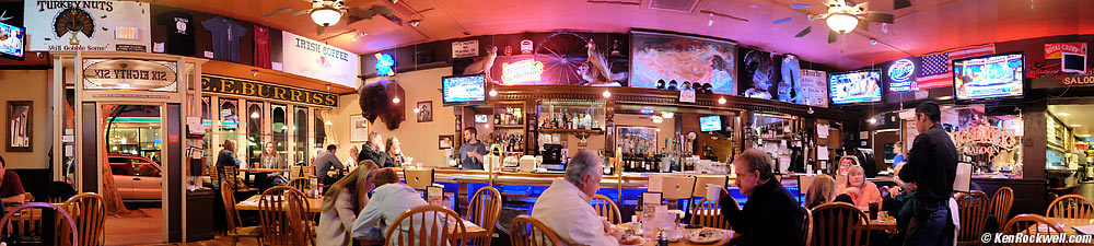 Panoramic photo of interior of McLintock's San Luis Obispo