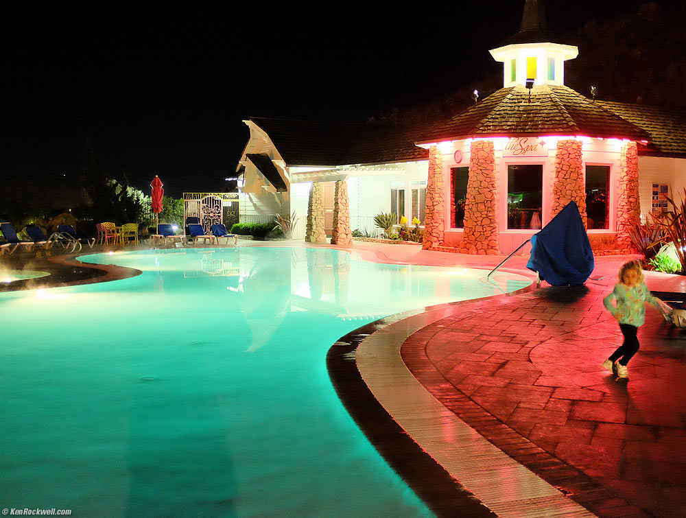 The Kids Check Out The Heated Pool at the Madonna Inn