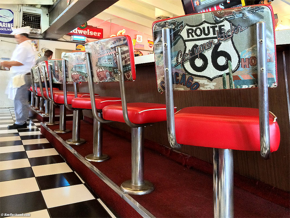 Route 66 chairs inside Summit Inn