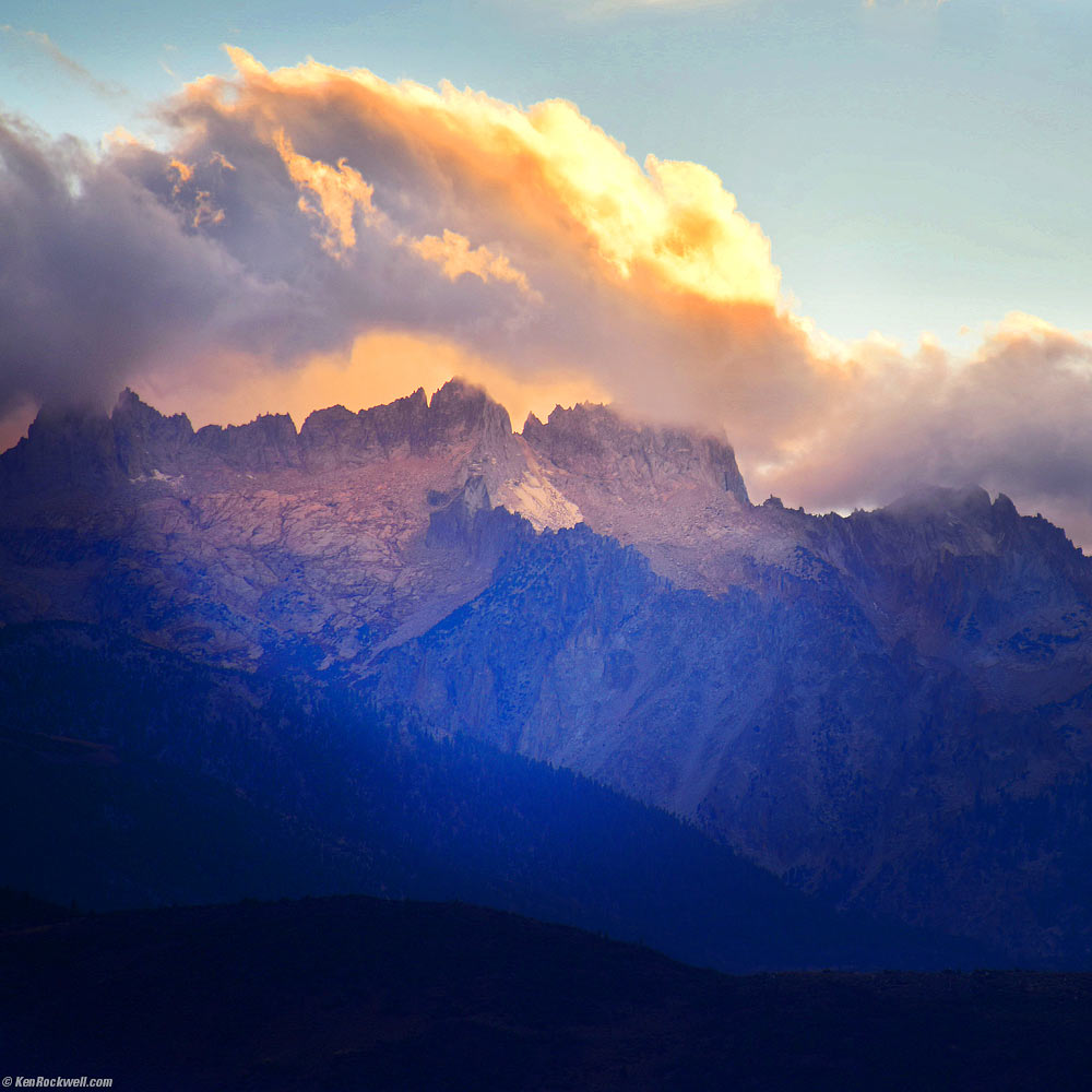 Stormy Last Light over Sawtooth Ridge as Seen from Bridgeport