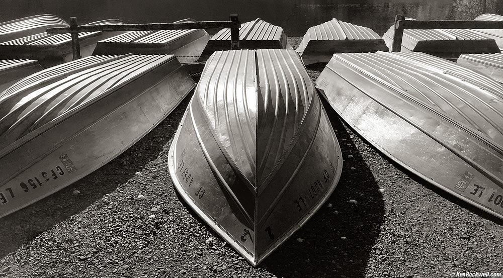 Black-and-White Boats at Silver Lake