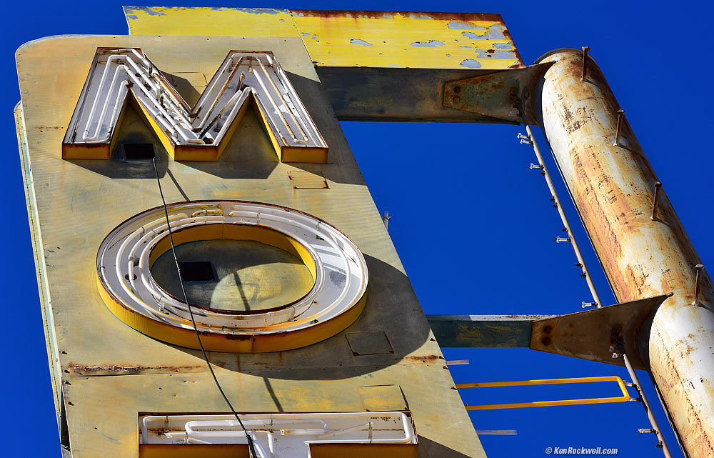 Motel Henning Neon Sign in Daylight