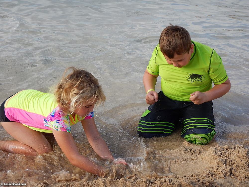 Kids playing at the beach