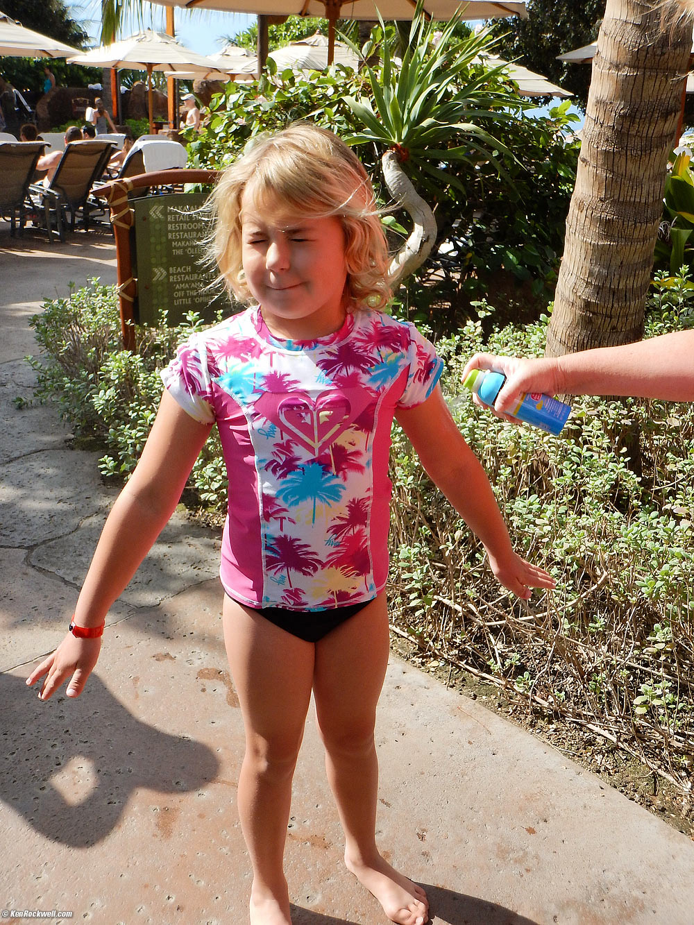 Katie gets sprayed for a day of fun