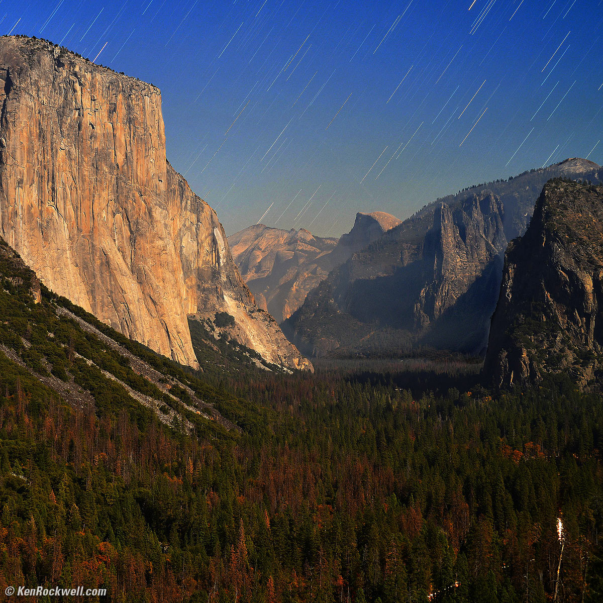 Yosemite Valley under Moonlight