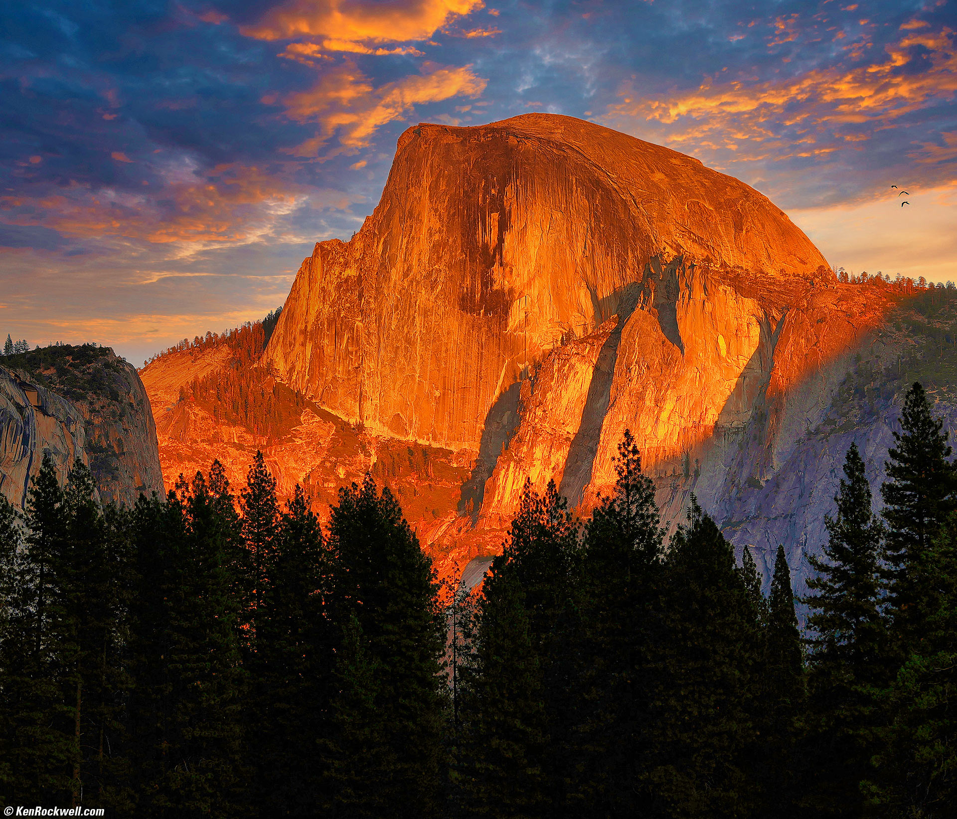 Half Dome in Last Light, Cook's Meadow, Yosemite National Park, California