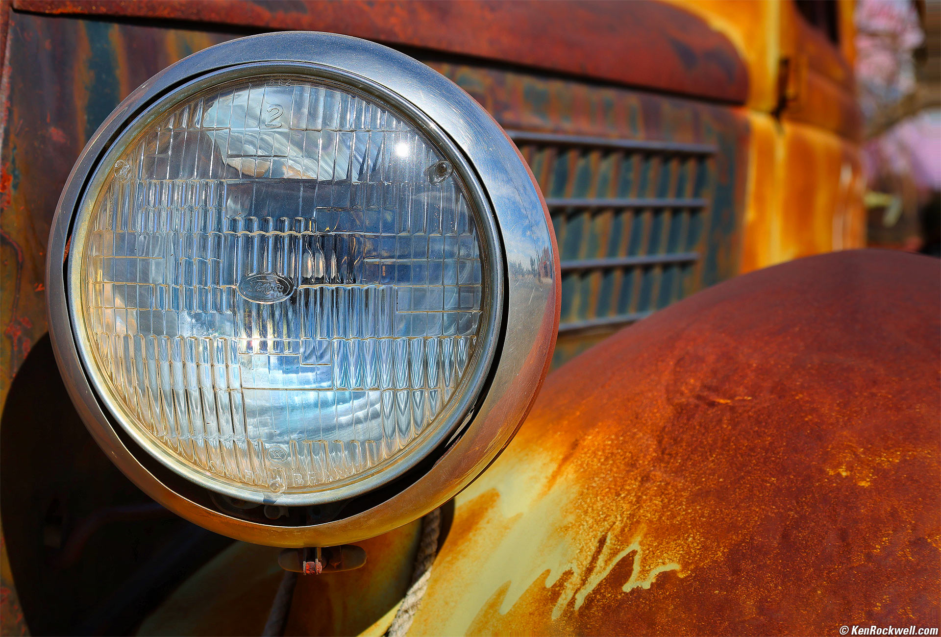 FoMoCo Sealed-Beam Headlight on Ford Truck, Lucerne Valley, California
